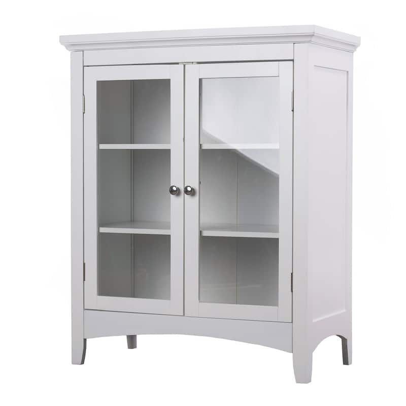 Classique White Double Floor Cabinet by Elegant Home Fashions