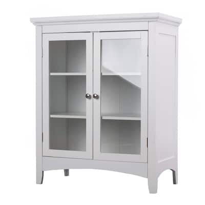 Classique White Double Floor Cabinet by Elegant Home Fashions