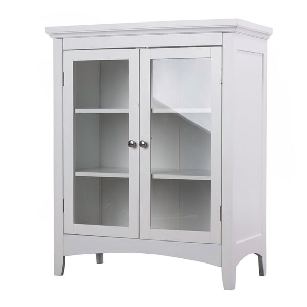 Classique White Double Floor Cabinet by Elegant Home Fashions