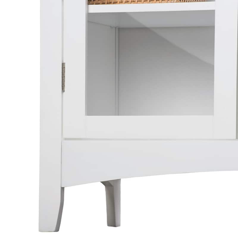 Classique White Double Floor Cabinet by Elegant Home Fashions