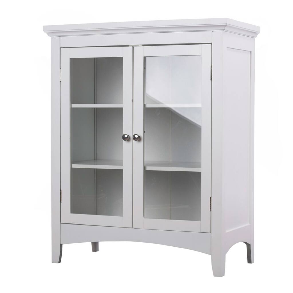 Classique White Double Floor Cabinet by Elegant Home Fashions