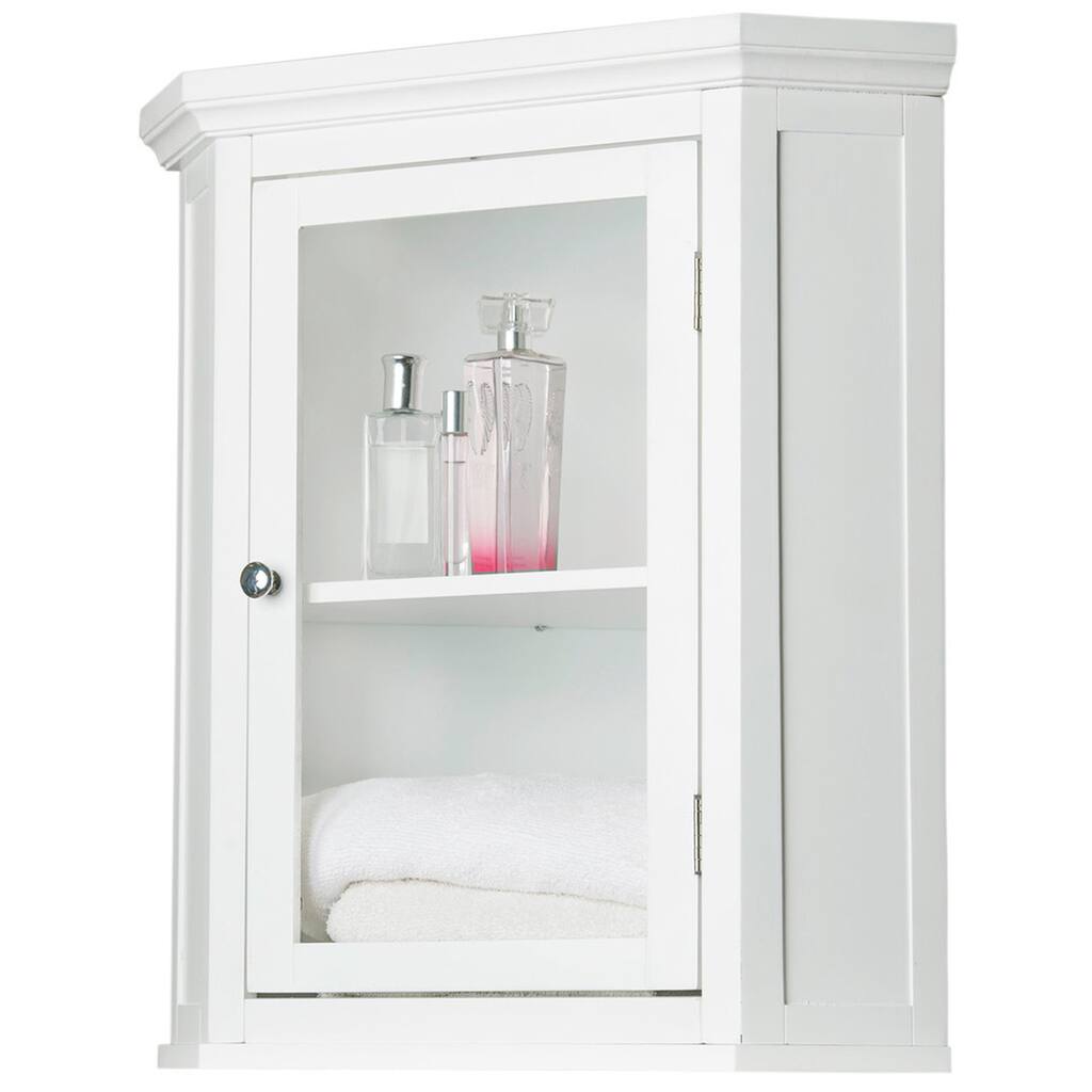 Classique White Corner Wall Cabinet by Teamson Home