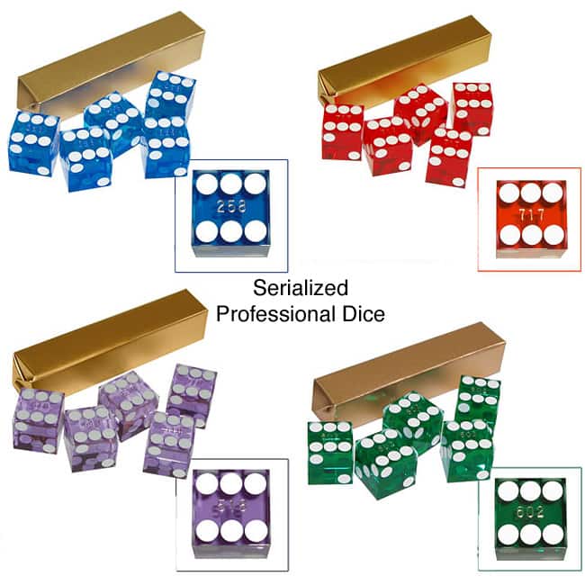 Five Numbered Serialized 19 mm Casino Craps Dice