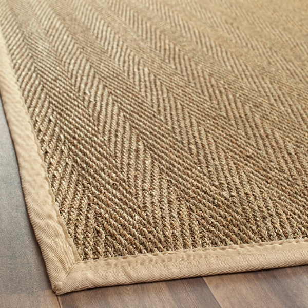 Handwoven Sisal Natural/Beige Seagrass Bordered Runner (2'6" x 8') Safavieh Runner Rugs