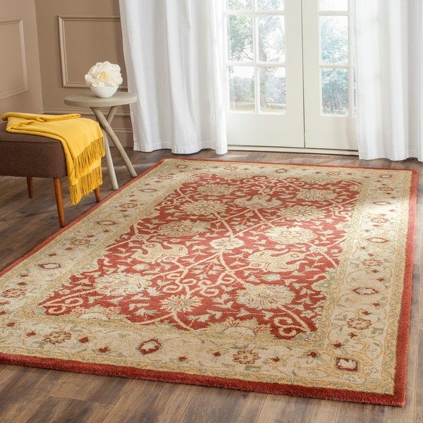 Safavieh Handmade Antiquities Mashad Rust/ Ivory Wool Rug - 7'6 x 9'6