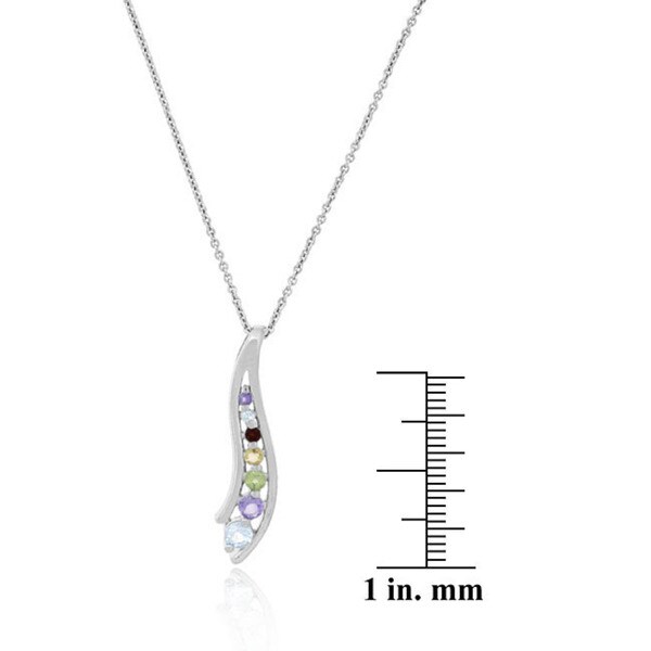 Glitzy Rocks Sterling Silver Emerald or Multi-gemstone Journey Necklace