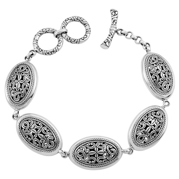 Shop Handmade Sterling Silver Cawi Motif Toggle Bracelet (Indonesia ...