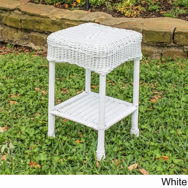 International Caravan Chelsea Resin Wicker Side Table Resin Wicker Side Table