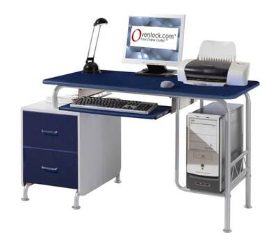 Deluxe Blue Cosmo Computer Desk Workstation