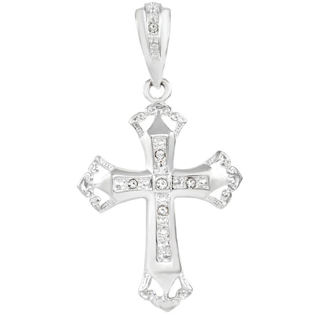 Goldplated Bezel-set Cubic Zirconia Cross Pendant - Free Shipping On ...