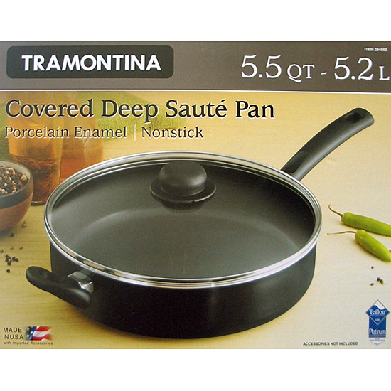 Tramontina Deep Saute Pan 5.5 qt Black