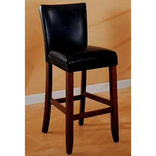 Empire Black Bicast Leather Bar Stools (Set of 2)