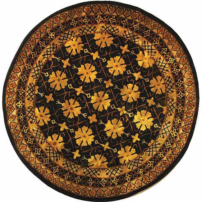 Handmade Classic Agra Green/ Apricot Wool Rug (8 Round) (GreenPattern OrientalMeasures 0.625 inch thickTip We recommend the use of a non skid pad to keep the rug in place on smooth surfaces.All rug sizes are approximate. Due to the difference of monitor