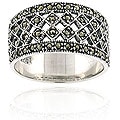 Glitzy Rocks Sterling Silver Marcasite Fashion Ring