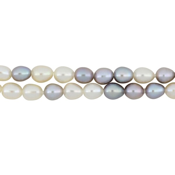 NEW 6-7MM WHITE Cultured FRESHWATER RICE PEARL NECKLACE 18/" AAA