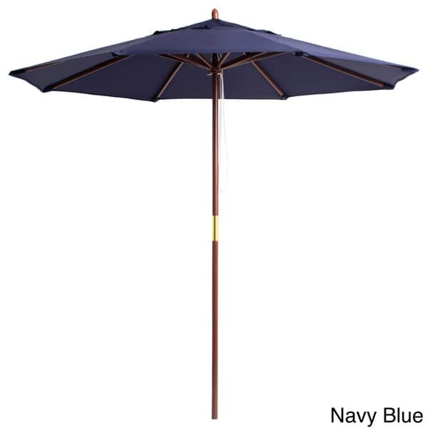 Shop Lauren Company Premium 9 Foot Round Wood Patio Umbrella Overstock 3188005