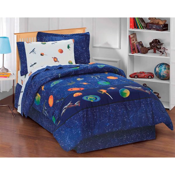 slide 2 of 4, Dream Factory Galaxy Space 6-piece Bed in a Bag with Sheet Set Full - 8 Piece