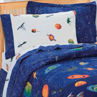 12/” Deep MAG Galaxy Theme Bed Sheet 4PC Navy Full Size Out Space Bedding Sheet Set with 1 Flat /& 1 Fitted Sheet with 2 Pillow Cases
