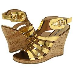 Via Spiga Eddie Spiced Gold Metallic Nappa/Mirror Calf Sandals