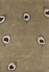 Alliyah Handmade Peacock Green Wool Rug - 5' x 8' - Thumbnail 1