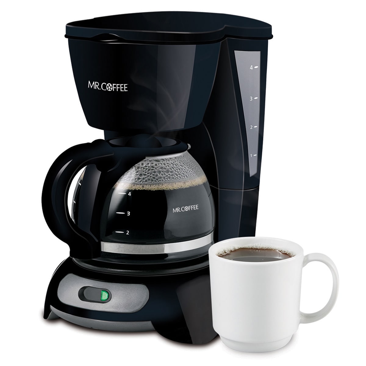 Mr. Coffee Simple Brew Coffee Maker, 4 Cup Coffee Machine