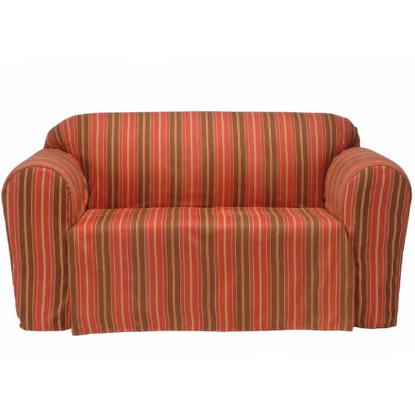 Classic Slipcovers Boulevard Stripe Microsuede Sofa Drop Skirt Slipcover