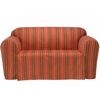 Cotton Black Stripe Sofa 1-piece Slipcover - 13948130 - Overstock.com ...