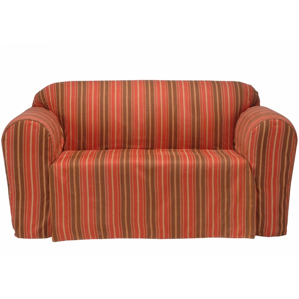Classic Slipcovers Boulevard Stripe Microsuede Chair Drop Skirt Slipcover