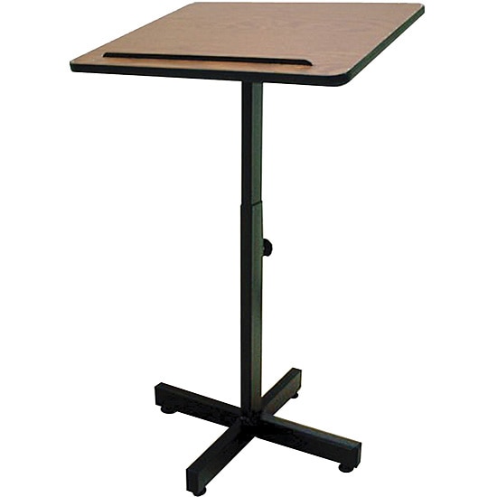 Balt Oak Laminate Surface and Black Frame Height-adjustable Lectern ...