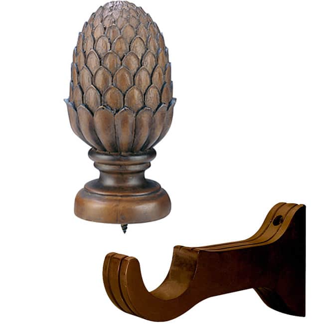 Walnut 8-foot Fluted Rod with Pineapple Finials