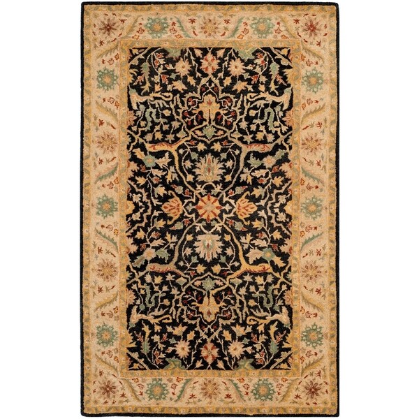 Safavieh Handmade Mahal Black/ Beige Wool Rug - 9'6" x 13'6"