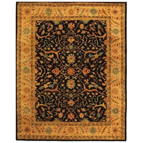 Safavieh Handmade Mahal Black/ Beige Wool Rug - 7'6" x 9'6"