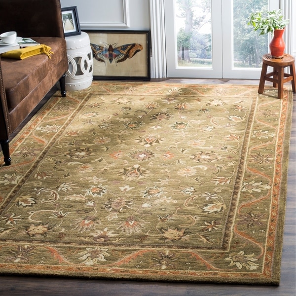 Safavieh Handmade Antiquities Kasadan Olive Green Wool Rug - 9'6 x 13'6