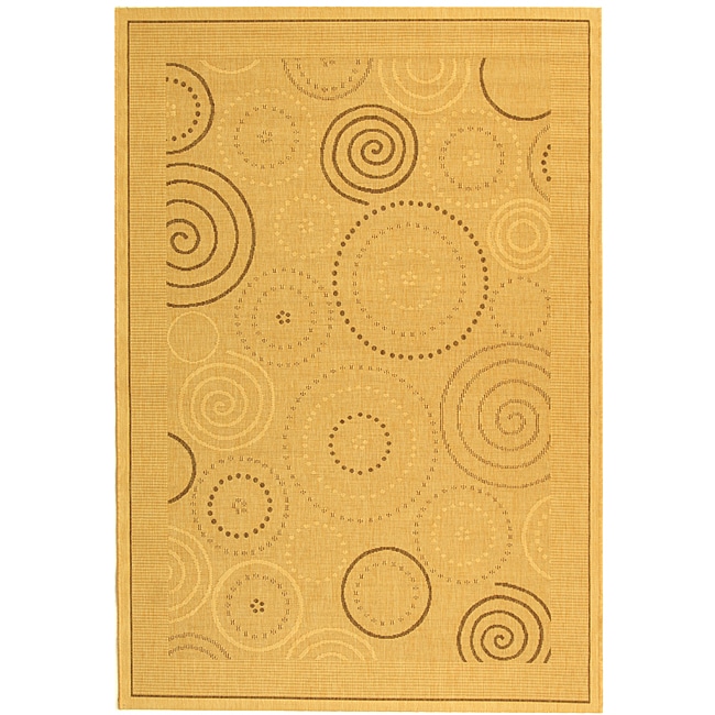 Indoor/ Outdoor Resort Natural/ Brown Rug (53 X 77)