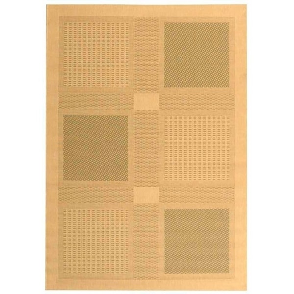 Safavieh Lakeview Natural/ Olive Green Indoor/ Outdoor Rug - 5'-3" x 7'-7"