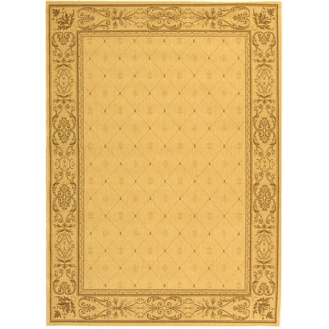 Indoor/ Outdoor Summer Natural/ Brown Rug (67 X 96)