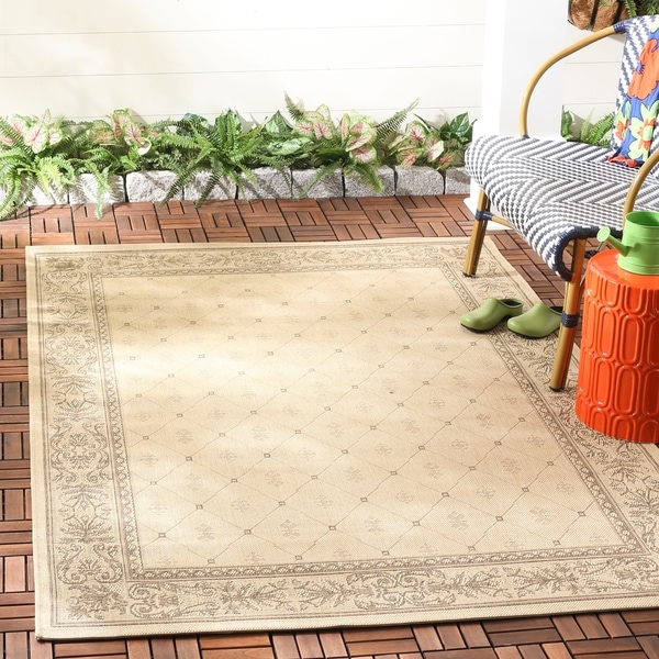 Safavieh Summer Natural/ Brown Indoor/ Outdoor Rug - 6'7 x 9'6