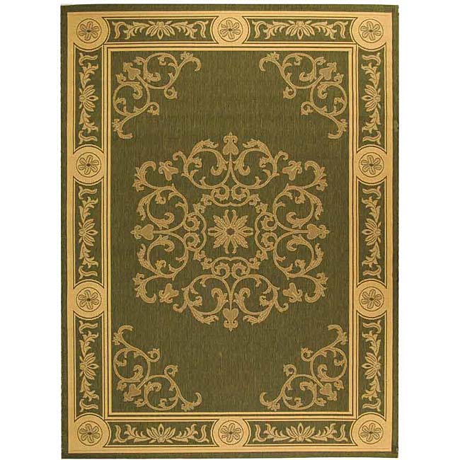 Indoor/ Outdoor Sunny Olive/ Natural Rug (67 X 96)