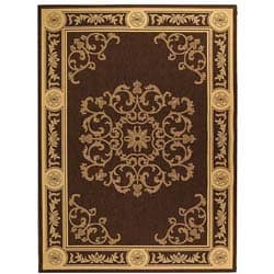 Indoor/ Outdoor Sunny Chocolate/ Natural Rug (7'10 x 11') Safavieh 7x9   10x14 Rugs