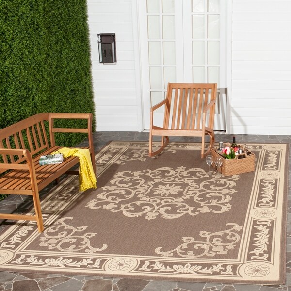 Safavieh Sunny Medallion Chocolate/ Natural Indoor/ Outdoor Rug - 8' X 11'