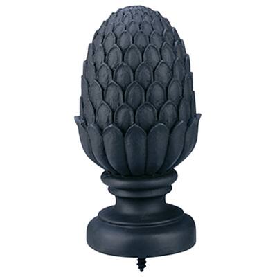 Black 8-foot Smooth Wood Drapery Rod with Pineapple Finials