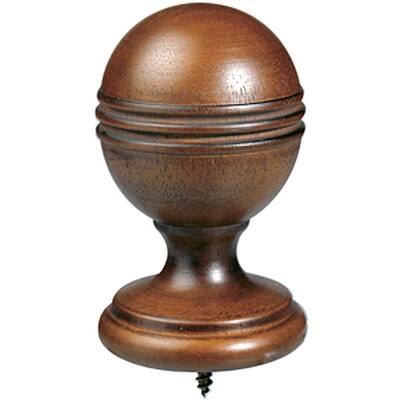 Walnut 8-foot Smooth Wood Drapery Rod with Ball Finials