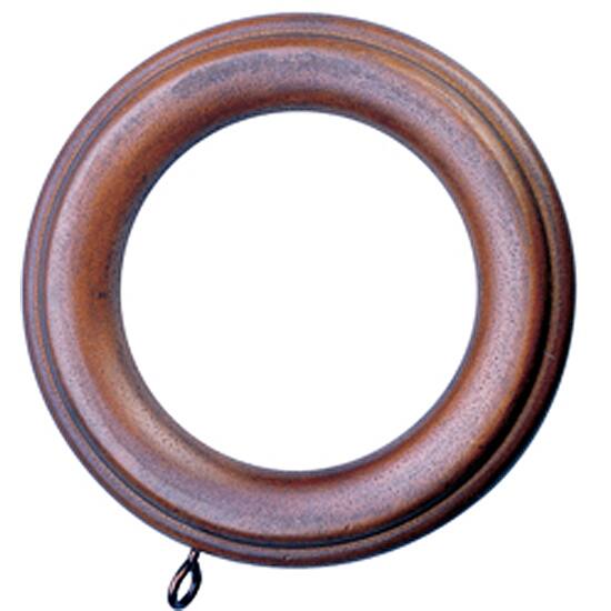 Ribbed Walnut-Finish Wood Rings for 2-Inch Wood Pole (Set of 10)