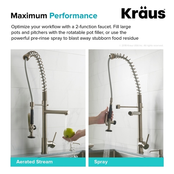 Kraus Commercial Style Single Handle Pull Down Pre Rinse Sprayer Kitchen Faucet Kitchen Faucets Plumbing Fixtures