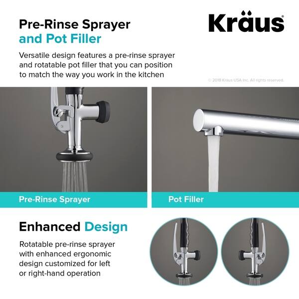 Shop Kraus Kpf 1602 Commercial Style 1 Handle 2 Function Pre Rinse