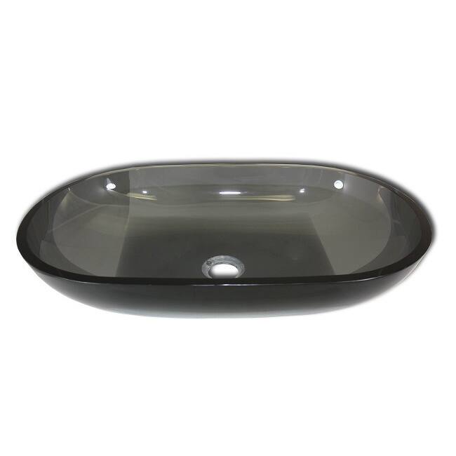 Flotera Jet Black Glass Vessel Bathroom Sink