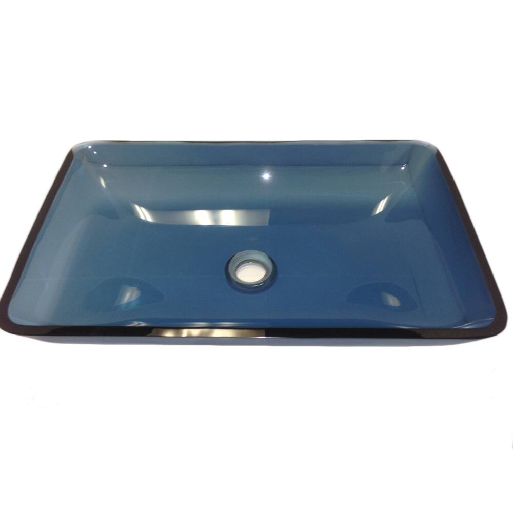 Atlantis Blue Tempered Glass Vessel Lavatory Sink