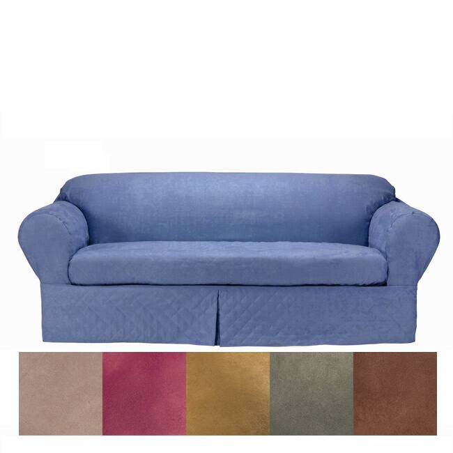 Classic Slipcovers Microsuede Quilted 2-piece Loveseat Slipcover