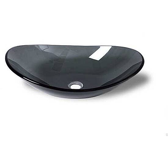 Chocolate Brown Modern Tempered Glass Vessel Sink