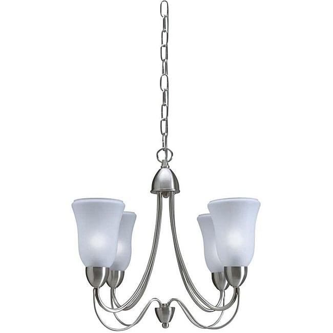 Cosmopolitan Brushed Nickel 4-light Chandelier - Chandeliers For Bedrooms by Overstock.com